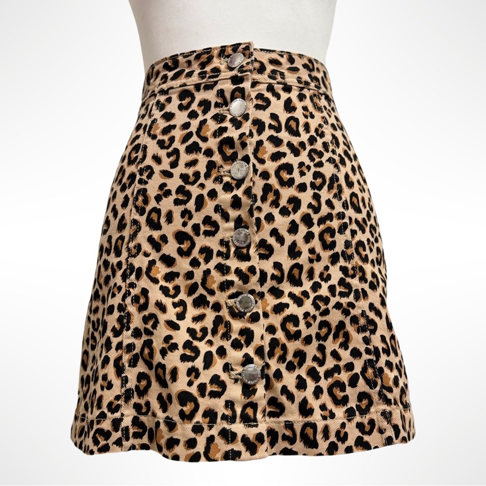Cheetah Button Skirt
